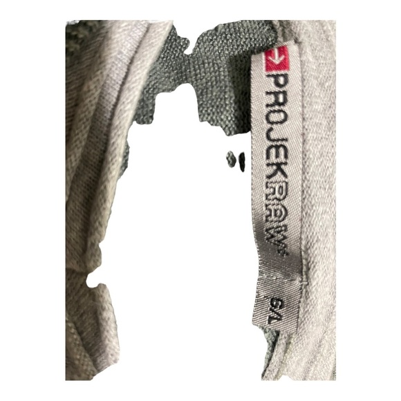 Projek Raw mens linen sweater double V-neck grey insert collar light green large - Picture 7 of 8